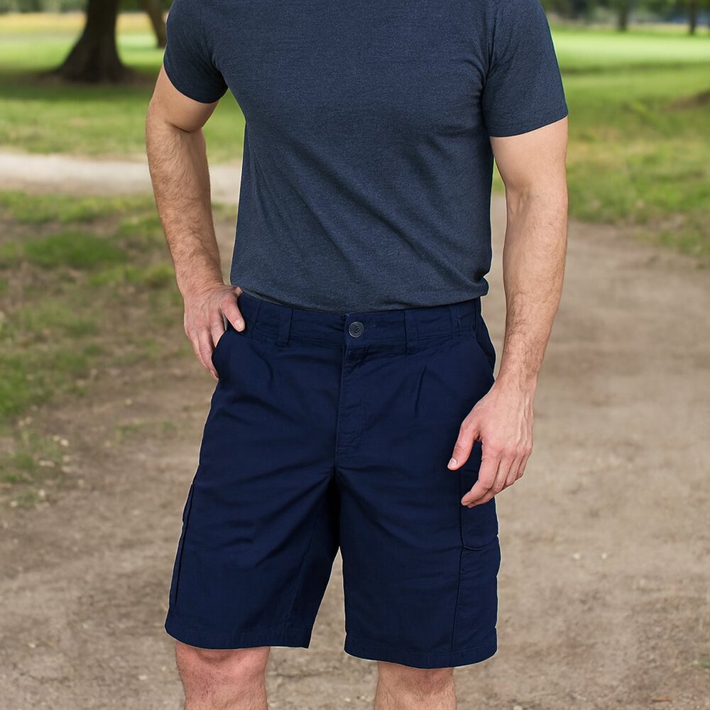 Wearguard Cargo Blue Elastic Waist OEKO-TEX Style 8588 Uniform Work Shorts 33‎
